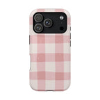 Magnetic Phone Case (Pink Checkered)