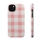 Magnetic Phone Case (Pink Checkered)