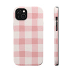 Magnetic Phone Case (Pink Checkered)