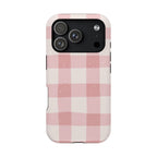Magnetic Phone Case (Pink Checkered)