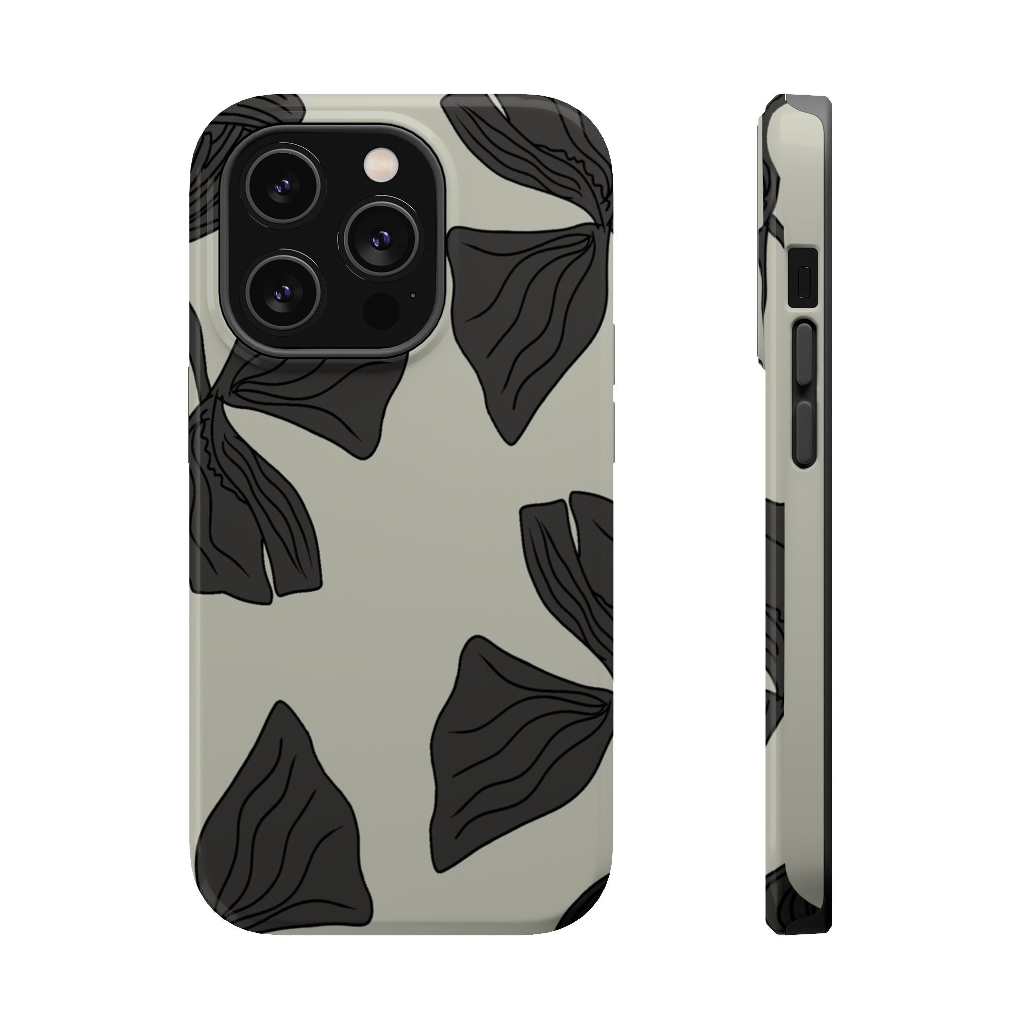 Magnetic Phone Case (Black Petals)