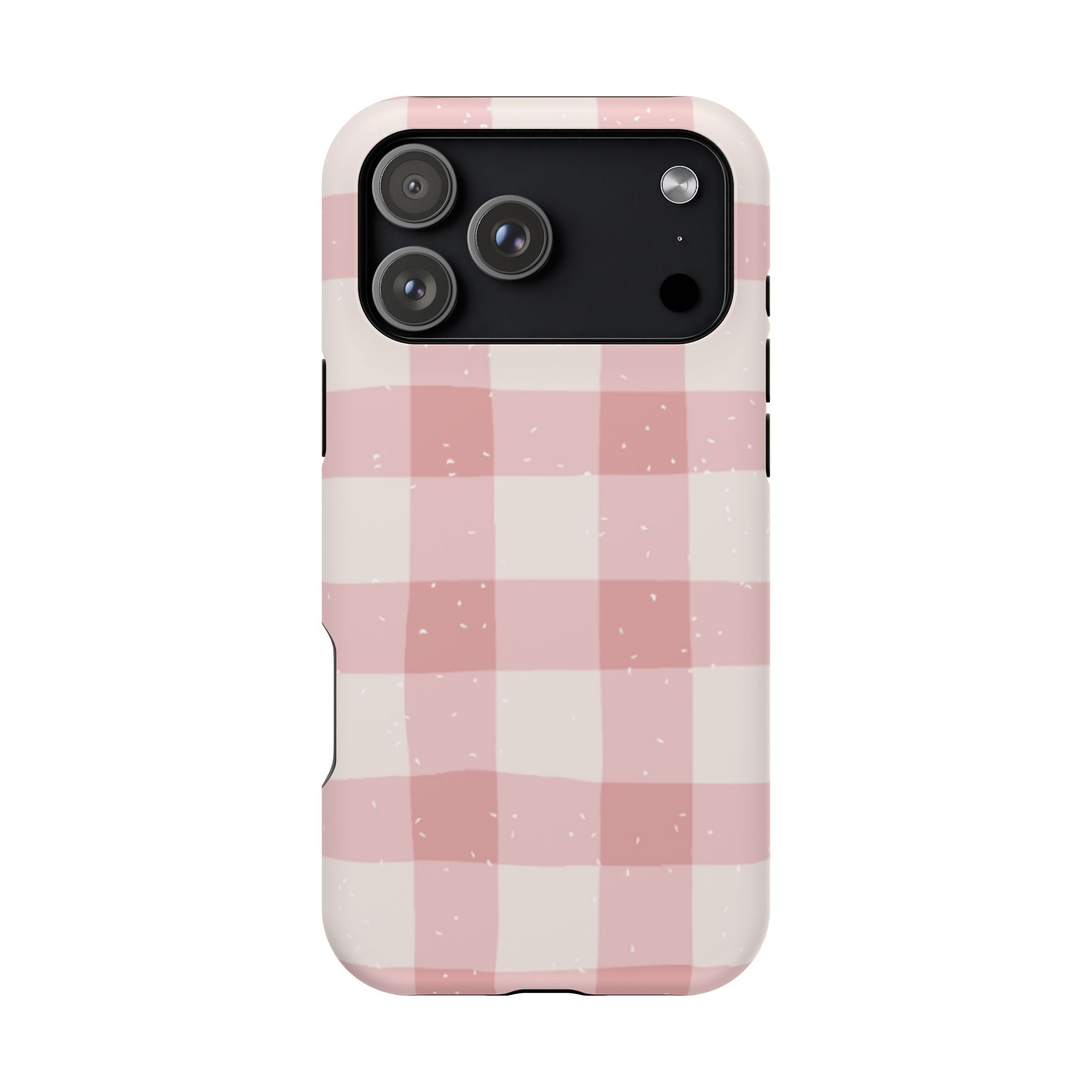 Magnetic Phone Case (Pink Checkered)