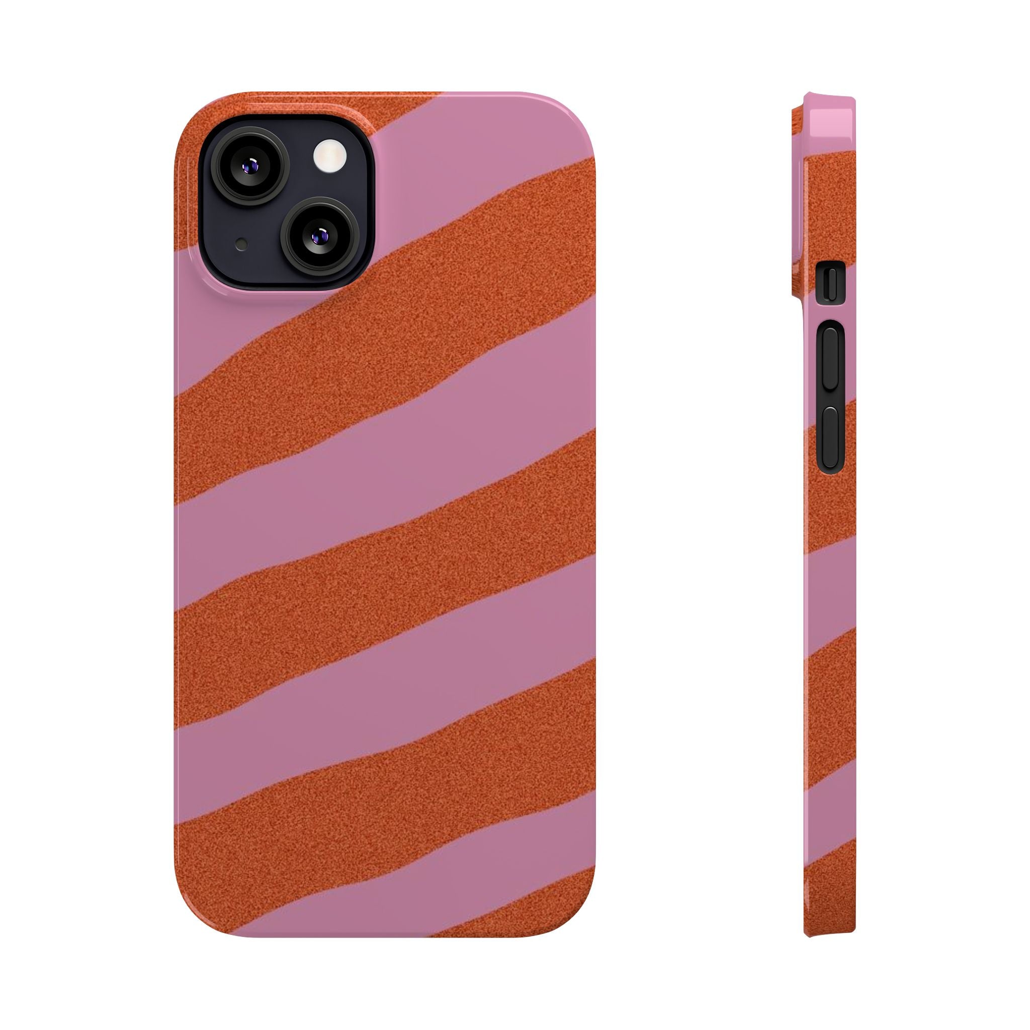 Custom Case (Orange and Pink Lines)