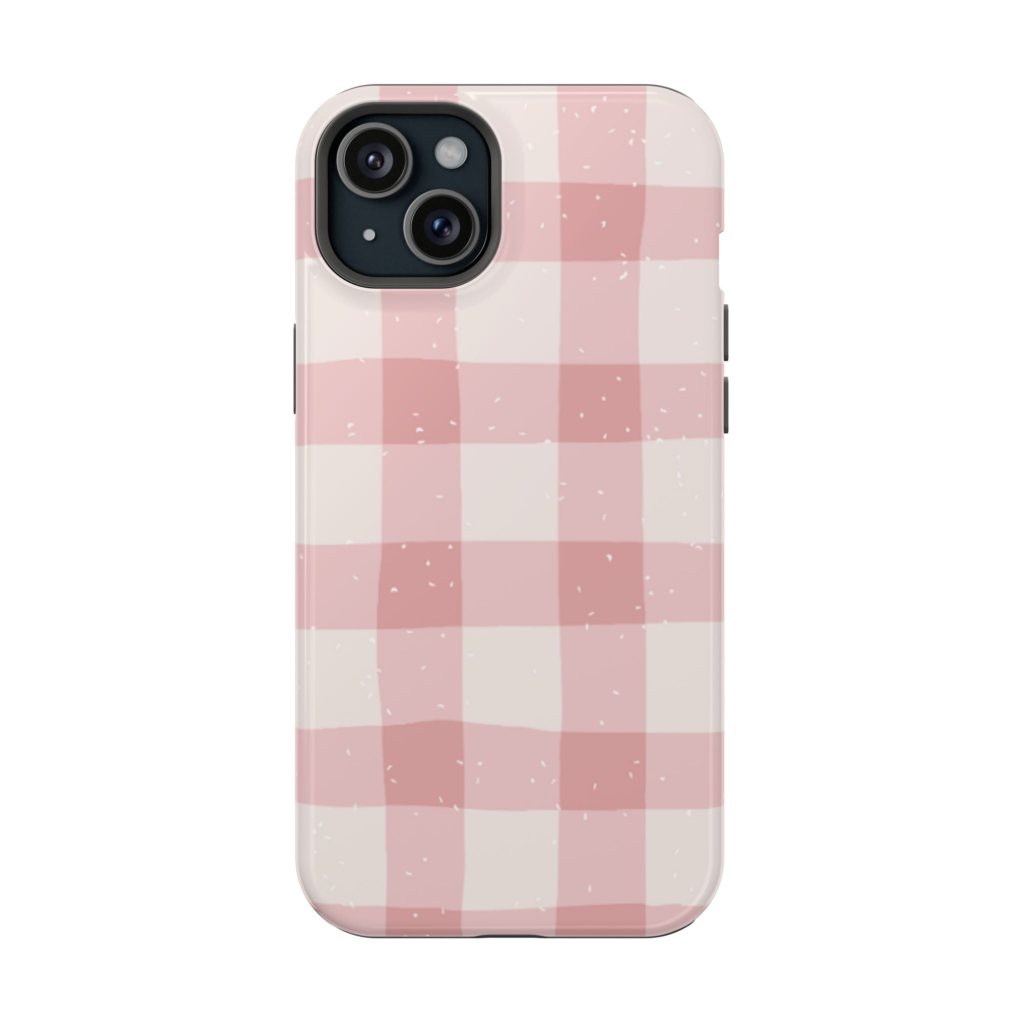 Magnetic Phone Case (Pink Checkered)
