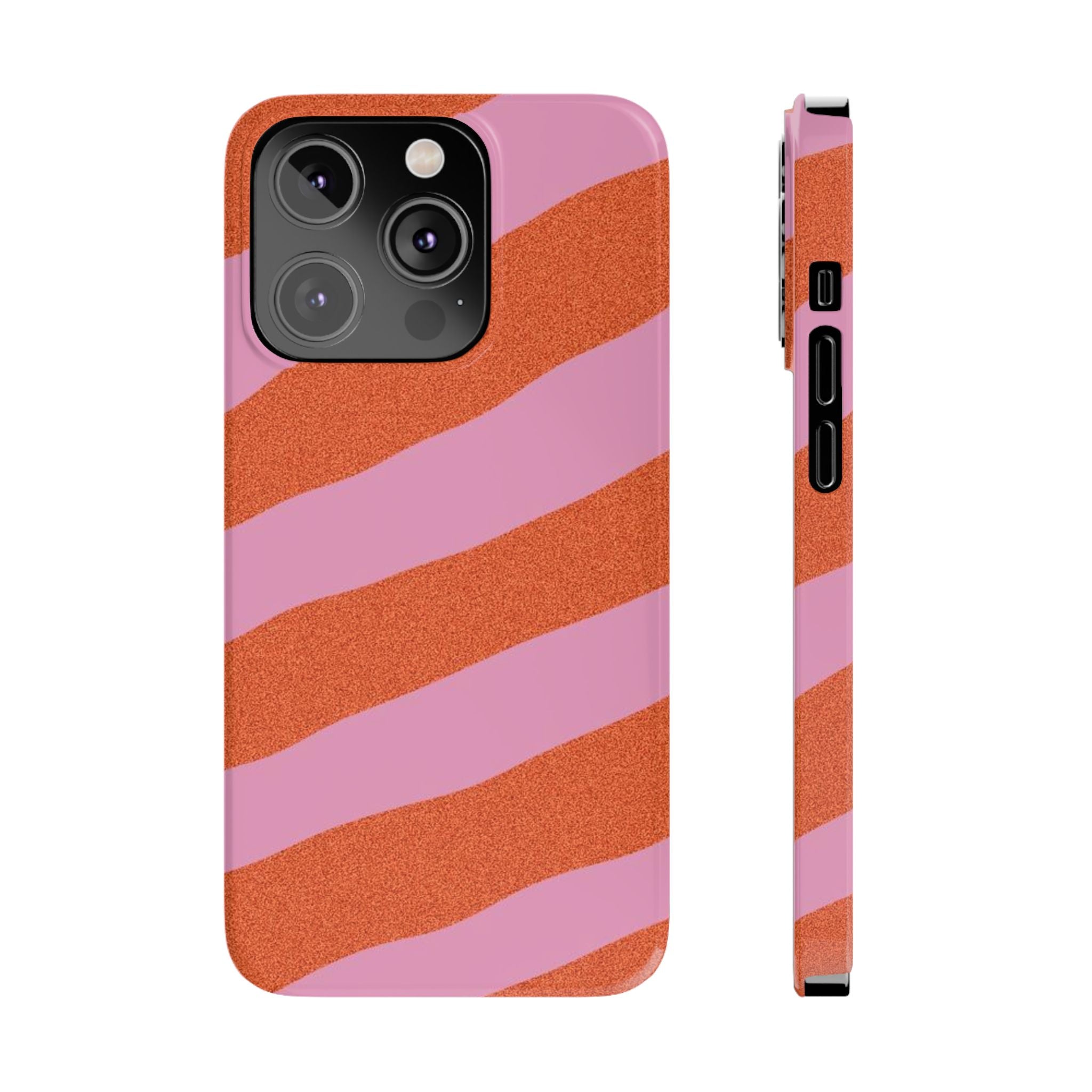 Custom Case (Orange and Pink Lines)