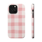 Magnetic Phone Case (Pink Checkered)