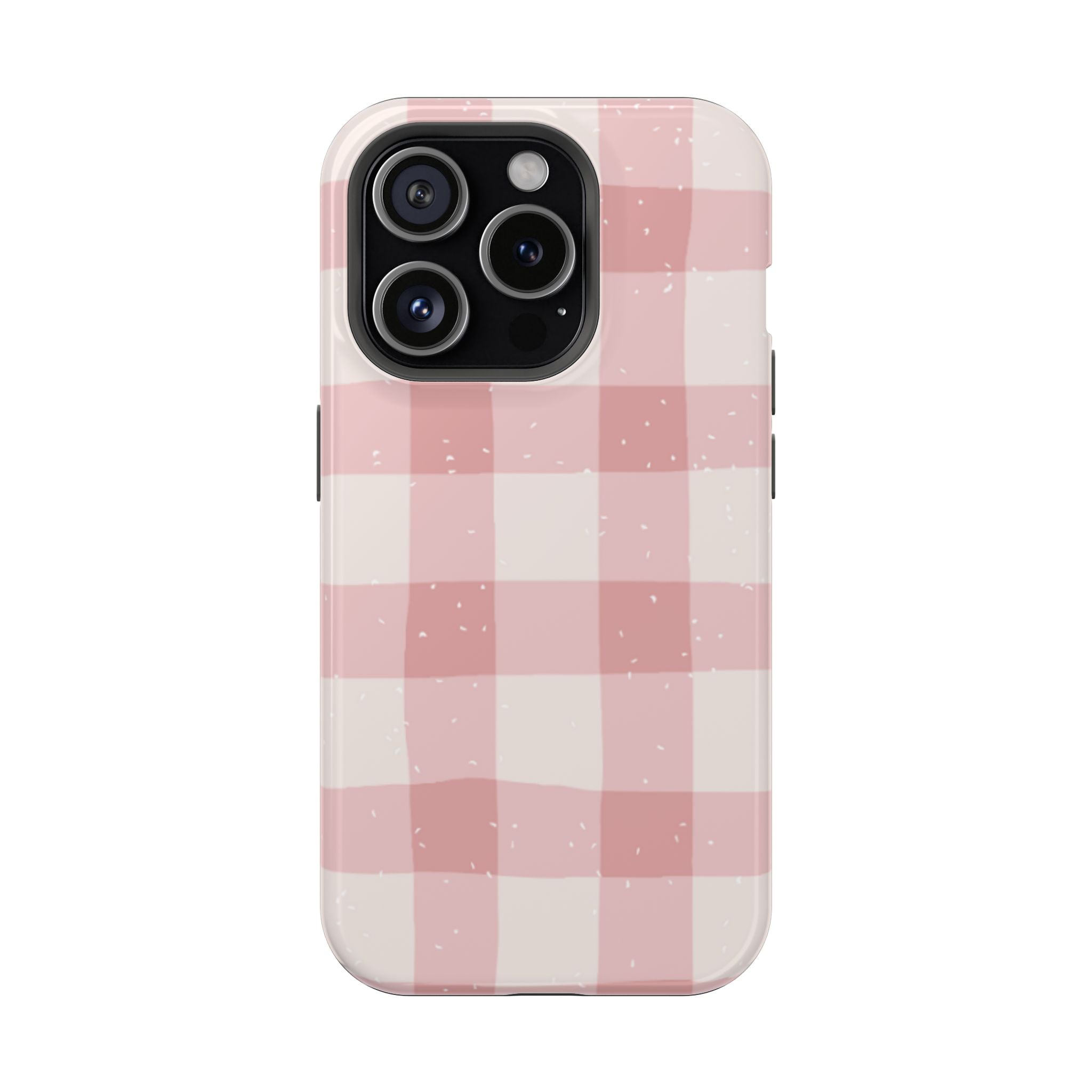 Magnetic Phone Case (Pink Checkered)