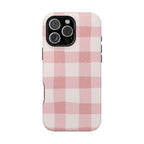 Magnetic Phone Case (Pink Checkered)