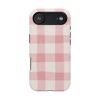 Magnetic Phone Case (Pink Checkered)