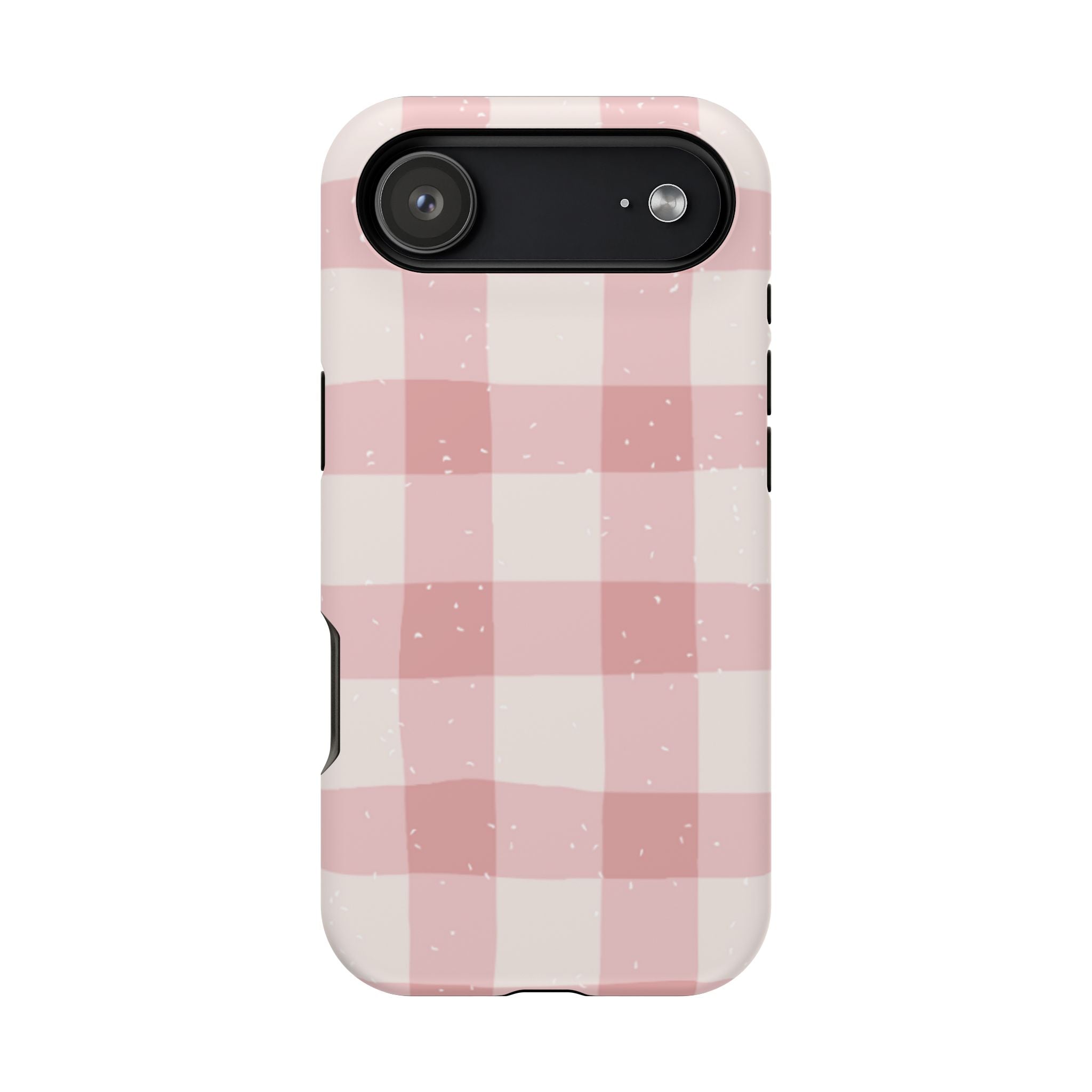 Magnetic Phone Case (Pink Checkered)