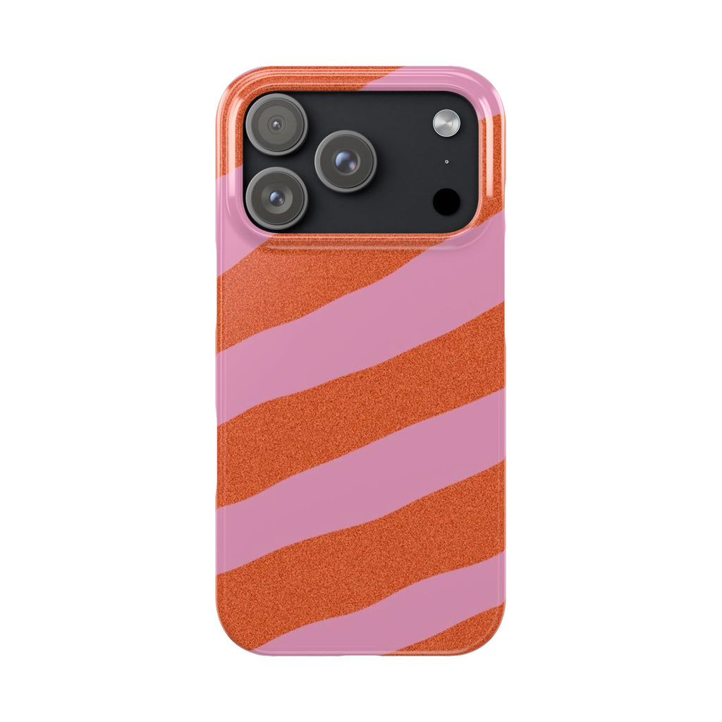 Custom Case (Orange and Pink Lines)