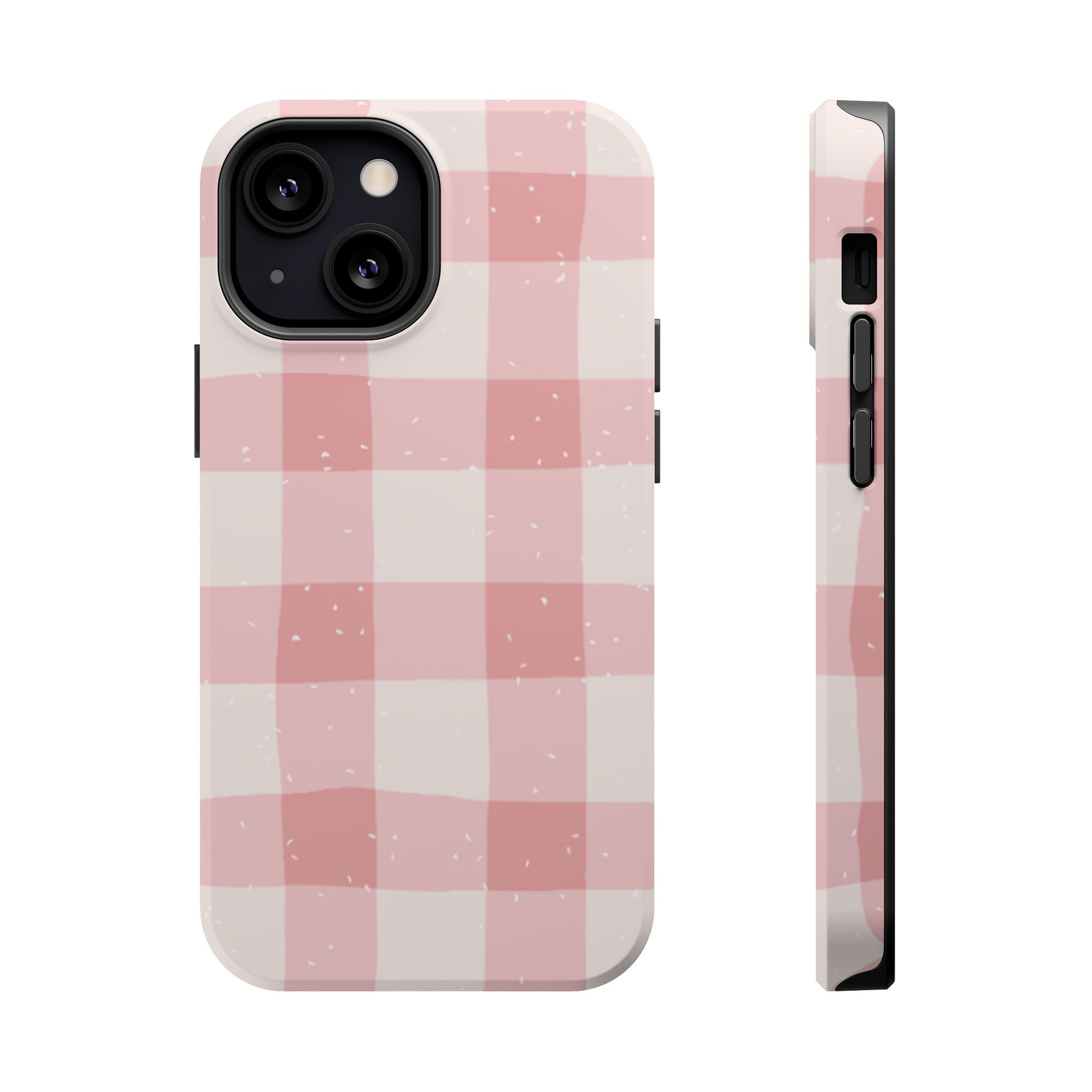 Magnetic Phone Case (Pink Checkered)
