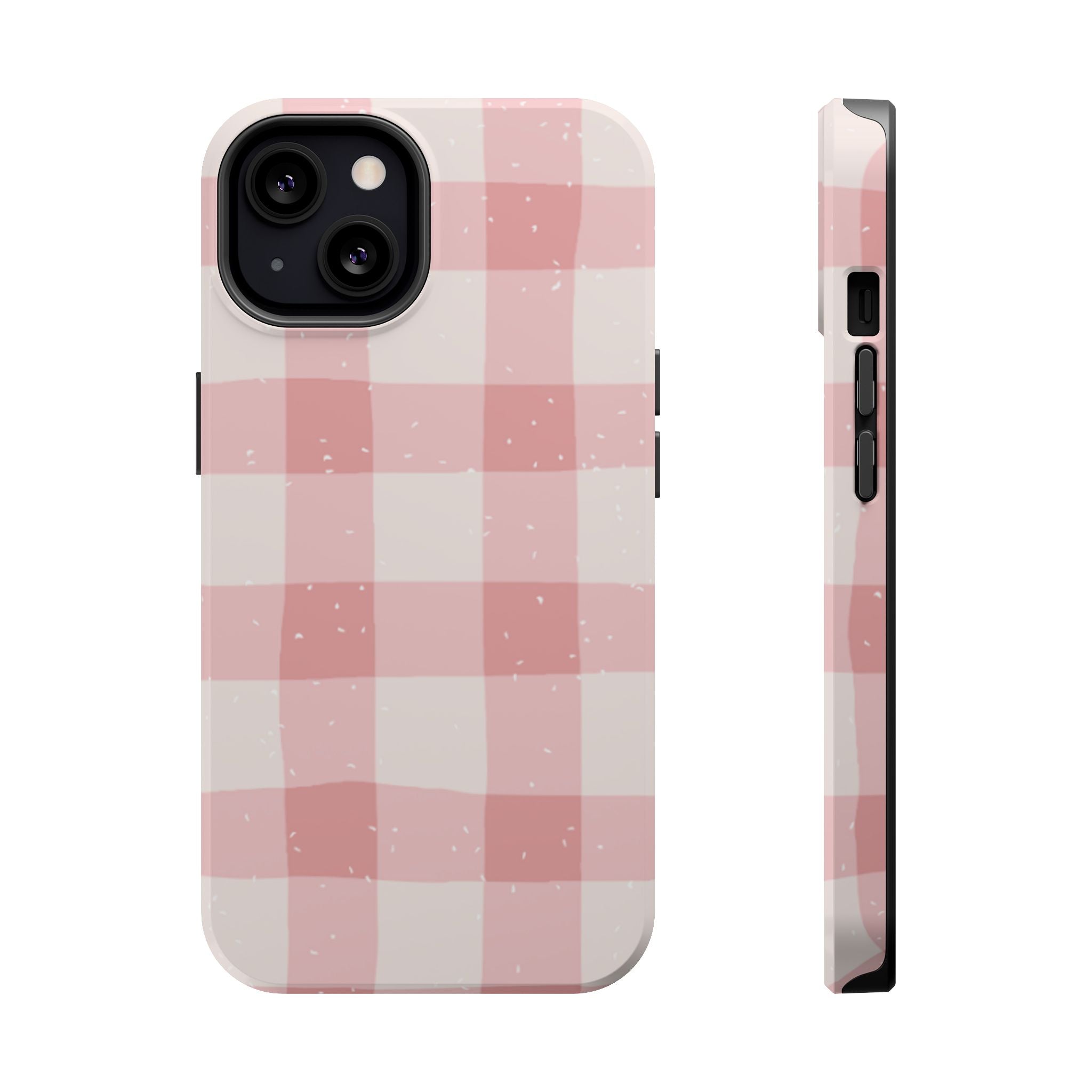 Magnetic Phone Case (Pink Checkered)